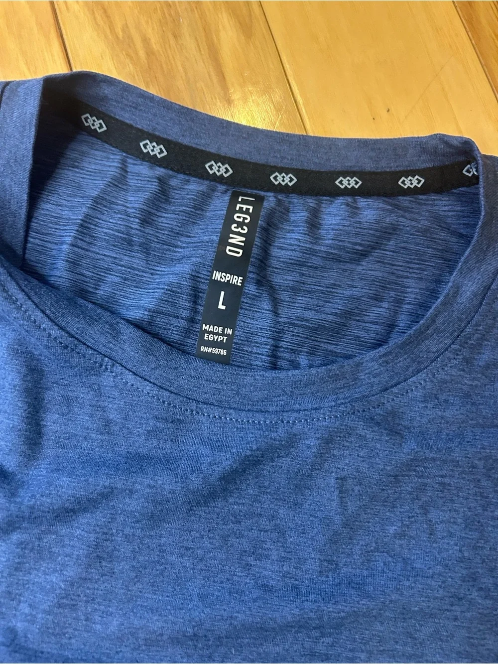 NWT Leg3nd Men’s Crew Neck Stretch Moisture Wicking T-Shirt Dk. Navy Blue - Picture 3 of 8